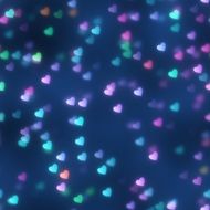 Hearts Bokeh Light Blue