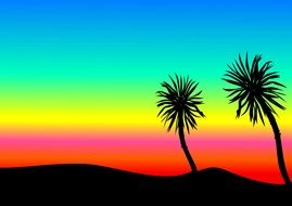 painted colorful sky in the tropics