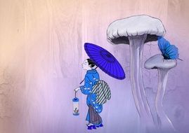 Asia Geisha Japan Mushroom