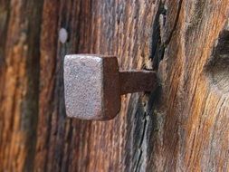 Nail Old Rusty Door Log Iron