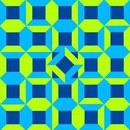 Aqua Lime Blue Geometric