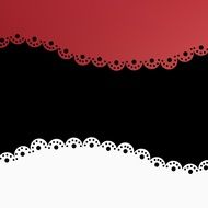 background with red, black and white lace