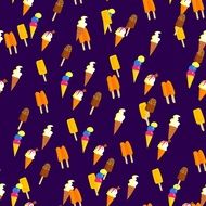 repeating pattern with ice creams