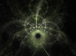 yellow fractal pattern in space
