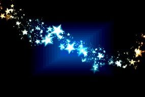 line with stars on blue background