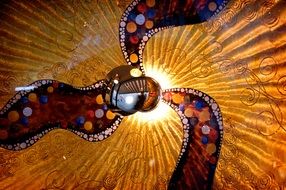 brown glass lamp decoration