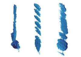 Three smears of blue paint