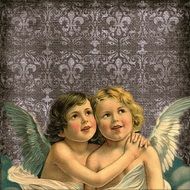 Vintage Angels Cherub Background