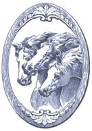 vintage frame with a picture of horses