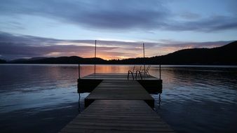 Wharf Lake Sunset Sun Loungers