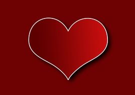 red heart with a white stripe on a red background