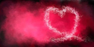 heart on pink smoke