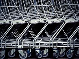 shopping carts in supermarket