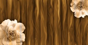 flowers on a wooden background