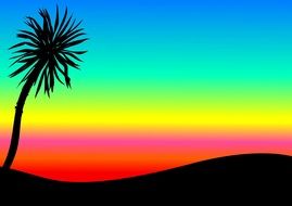 colorful tropical sky on landscape