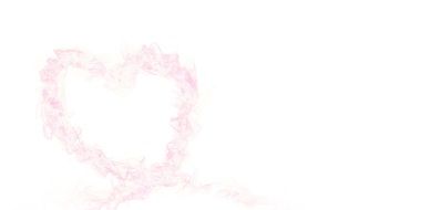 pink heart made of smoke on a white background