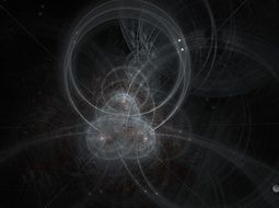 fractal pattern on a black background in physics