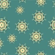 mandala flowers on the green background