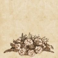 drawing of flower bouquet with vintage effect
