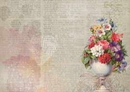 Background Vintage Bouquet Pot