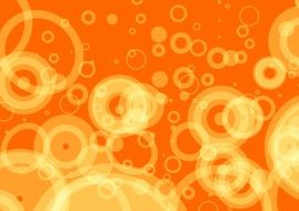 drawn bubbles on an orange background