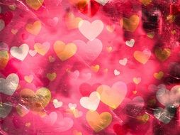 pink heart on wallpaper