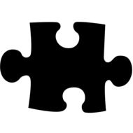 black part of the puzzle on a light background