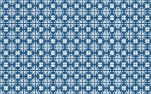 White floral pattern on a blue background