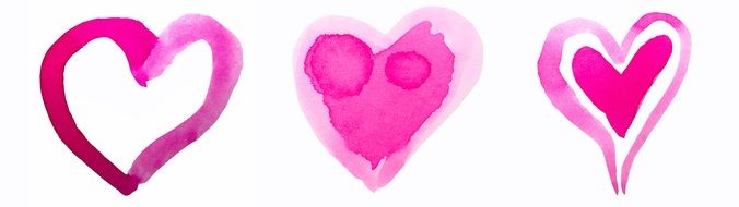 Heart Watercolor Watercolour Red