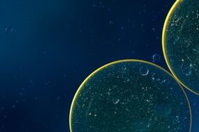 oil circles on a dark blue background