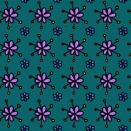 green background with floral pattern