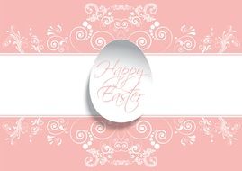 delicate pink easter greeting card