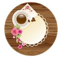 Table Round Wood Coffee Cup