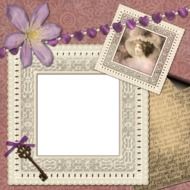 vintage frame with flowers for photos