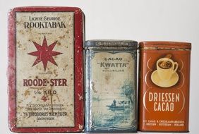 vintage metal cans