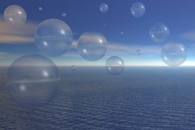 Bubbles Water Sky Sea Horizon