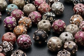 beads of different colors with patterns