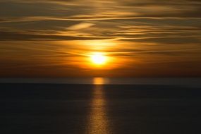 Sunset Sea Water Clouds