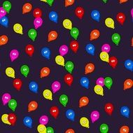 colorful balloons on the black background