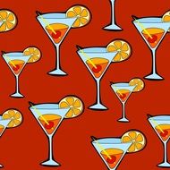 repeating pattern with glasses of cocktail