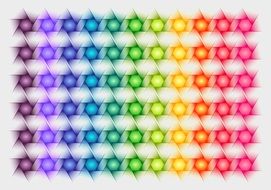 white background with colorful pentagons
