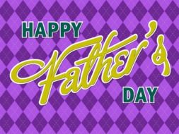 Clipart of purple greeting card on Father's Day