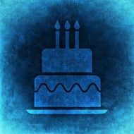 Birthday Cake Abstract Blue