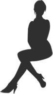 grey silhouette of model