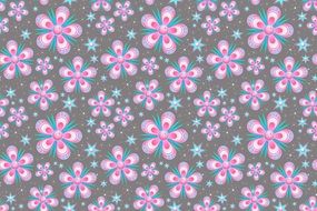 Seamless Pattern Flowers Pink