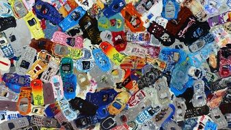 background of colorful phones