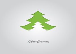 green christmas tree on white background