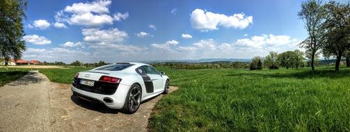 Audi R8 in countryside