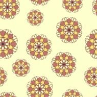 yellow background with mandala flowers