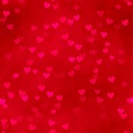 red background with small pink hearts